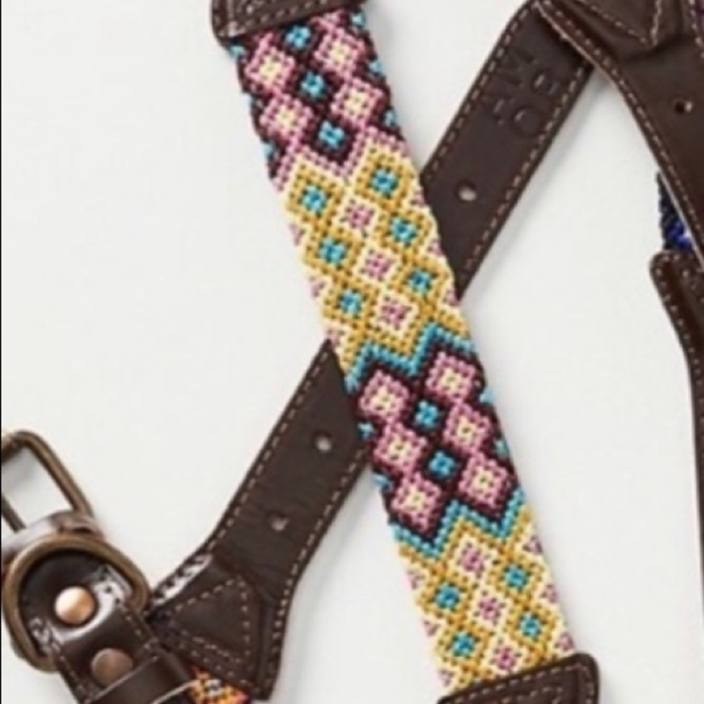 Boho leather Dog Collar 20”